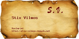Stix Vilmos névjegykártya